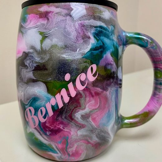 Custom epoxy drinkware tumbler by MB in Arts