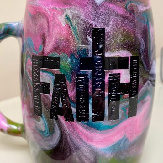 Custom epoxy drinkware tumbler by MB in Arts