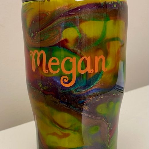 Custom epoxy drinkware tumbler by MB in Arts