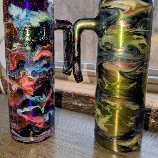 Custom epoxy drinkware tumbler by MB in Arts
