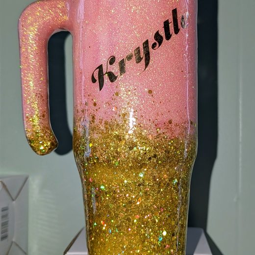 Custom epoxy drinkware tumbler by MB in Arts