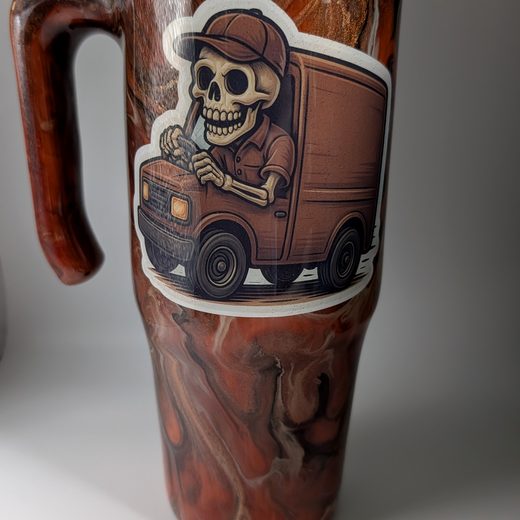 Custom epoxy drinkware tumbler by MB in Arts