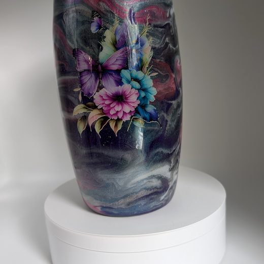Custom epoxy drinkware tumbler by MB in Arts
