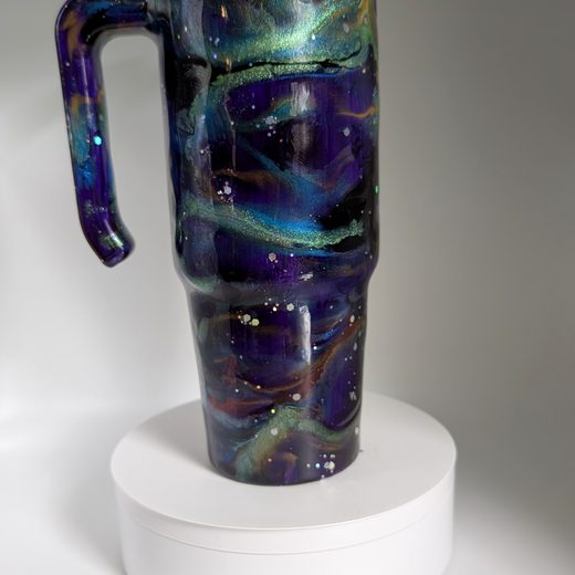Custom epoxy drinkware tumbler by MB in Arts