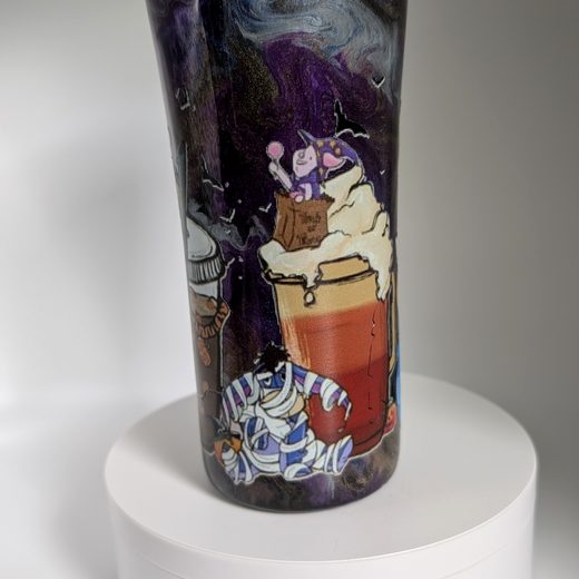 Custom epoxy drinkware tumbler by MB in Arts