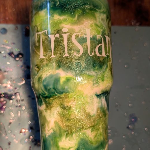 Custom epoxy drinkware tumbler by MB in Arts