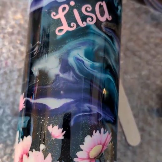 Custom epoxy drinkware tumbler by MB in Arts